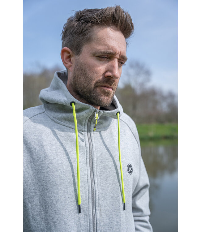 Matrix Black Edition Full Zip Hoody Grey Marl-Lime