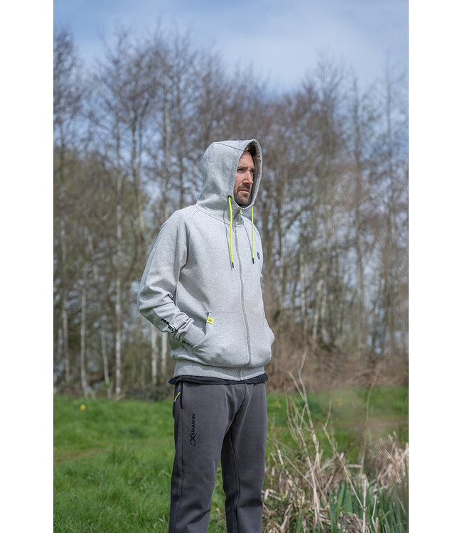 Matrix Black Edition Full Zip Hoody Grey Marl-Lime