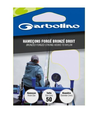 Garbolino Bas de Ligne Montés l'Hameçons Bronze Droit Palette - Ardillon 50cm (10 pcs)