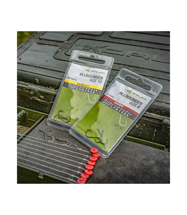 Korum Allrounder Supersteel Eyed - Barbed (10pcs)