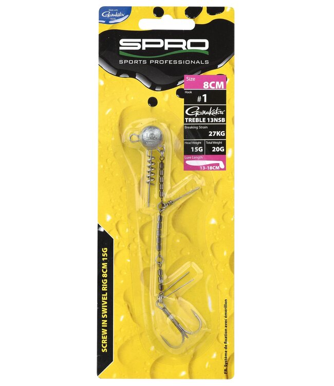 Spro Screw in Swivel Rig 8cm  - Treble 13NSB (Lure Lenght 13-18cm)