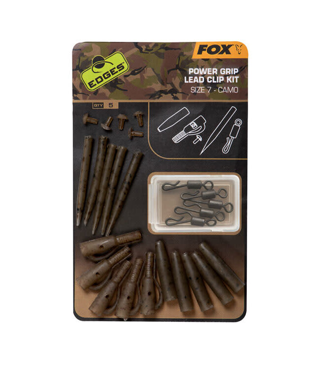 Fox Power Grip Lead Clip Kit Size 7 - Camo