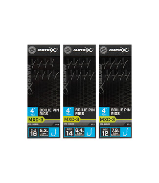 Matrix Onderlijn MXC-3 Boilie Pin Rigs 10cm - Eyed Barbless (8 pcs)