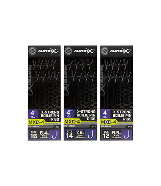 Matrix Onderlijn MXC-4 X-Strong Boilie Pin Rigs 10cm Eyed-Barbless (8 pcs)