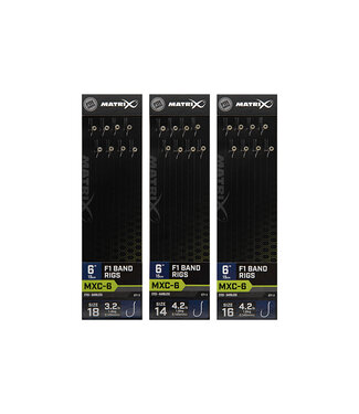 Matrix Onderlijnen MXC-6 F1 Band Rigs 15cm Eyed-Barbless (8 pcs)