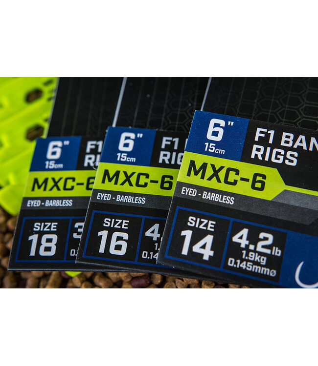 Matrix Onderlijnen MXC-6 F1 Band Rigs 15cm Eyed-Barbless (8 pcs)