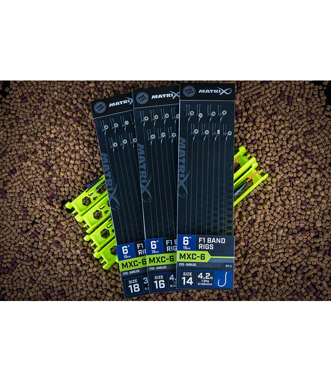 Matrix Vorfächer MXC-6 F1 Band Rigs 15cm Eyed-Barbless (8 pcs)