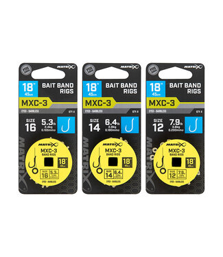 Matrix Onderlijn MXC-3 Bait Band Rigs 45cm Eyed-Barbless