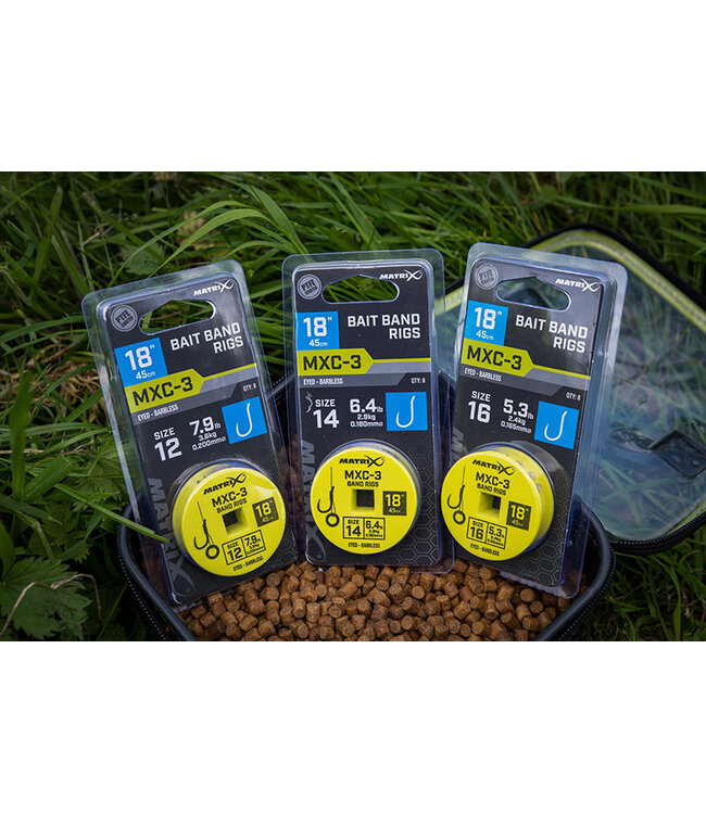 Matrix Onderlijn MXC-3 Bait Band Rigs 45cm Eyed-Barbless