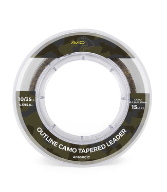 Avid Carp Outline Camo Tapered Leader (3x 15m)