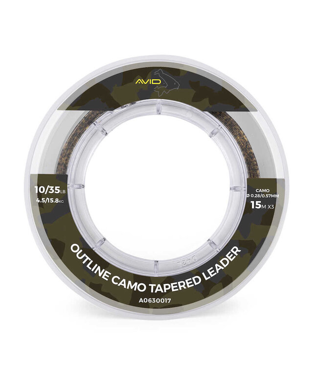 Avid Carp Outline Camo Tapered Leader (3x 15m)