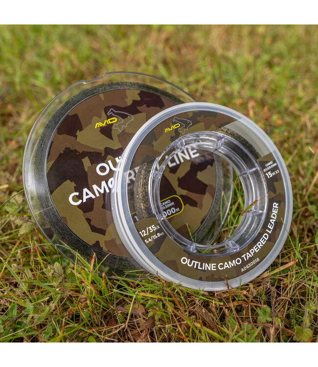 Avid Carp Outline Camo Tapered Leader (3x 15m)