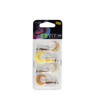Fox Rage Loaded Ultra UV Micro Grub Tail Couleurs Mélangées Pack (4 pcs) 4cm - Jighead 3g - Haak 4