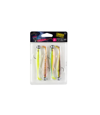 Fox Rage Loaded Ultra UV Slick Shad Mixed Colors Pack (4pcs) 11cm - Jighead 10g - Haak 3/0