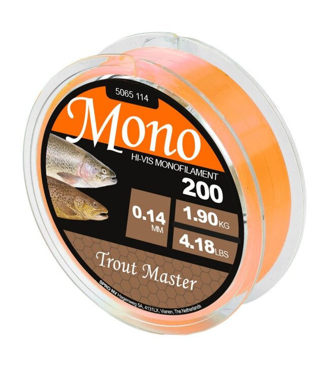 Trout Master Hi-Vis Mono Orange 200m