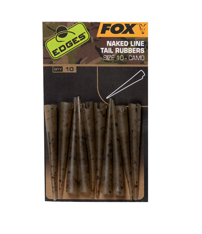 Fox Edges Naked Line Tail Rubbers Camo - Size 10