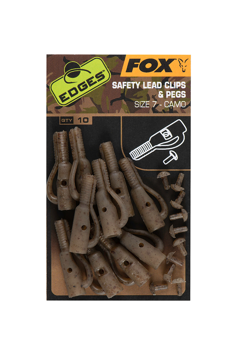 Fox Edges Camo Safety Lead Clips & Pegs - Reniers Fishing