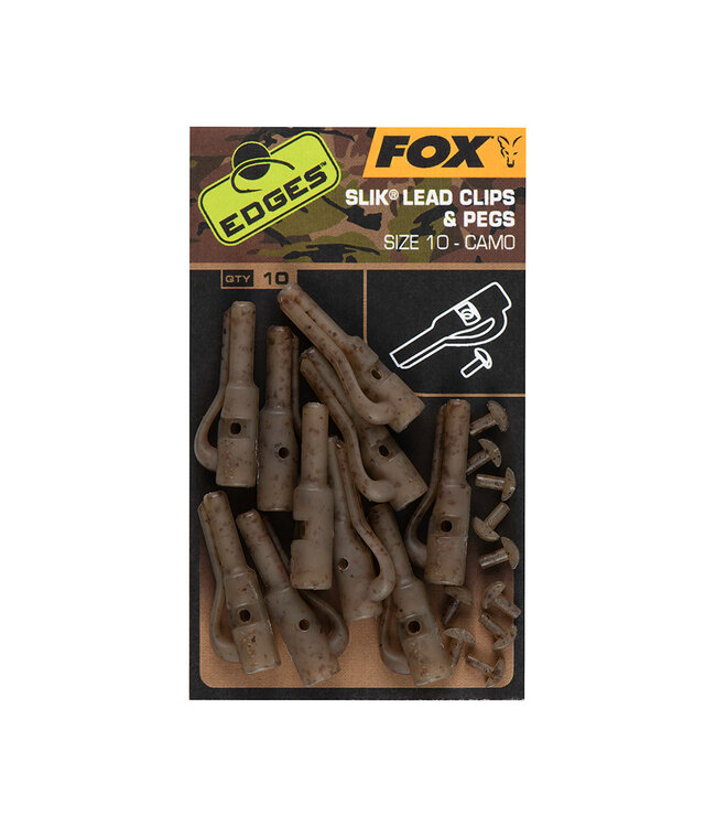 Fox Edges Camo Slik Lead Clips & Pegs Taille 10