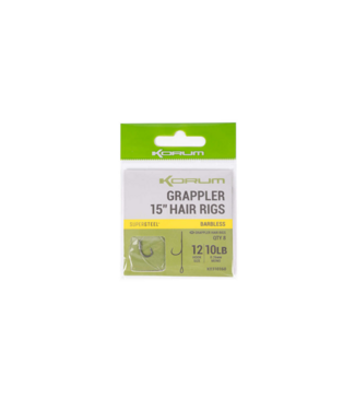 Korum Grappler 15" Base de Ligne Cheveux Sans Ardillon (8 pcs)