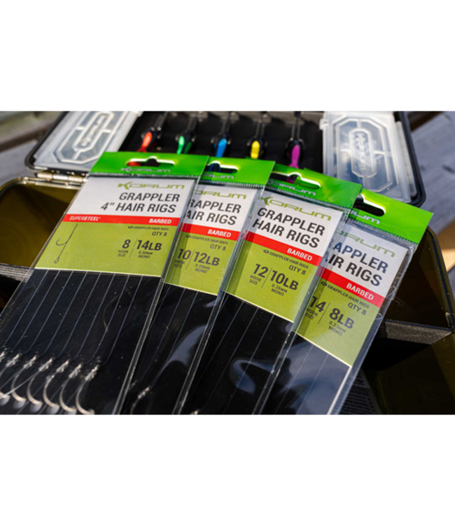 Korum Grappler 4’’ Hair Rigs Barbed (8pcs)