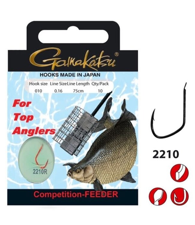 Gamakatsu Onderlijnen Competition Feeder 100cm Haak 2210R (10 pcs)