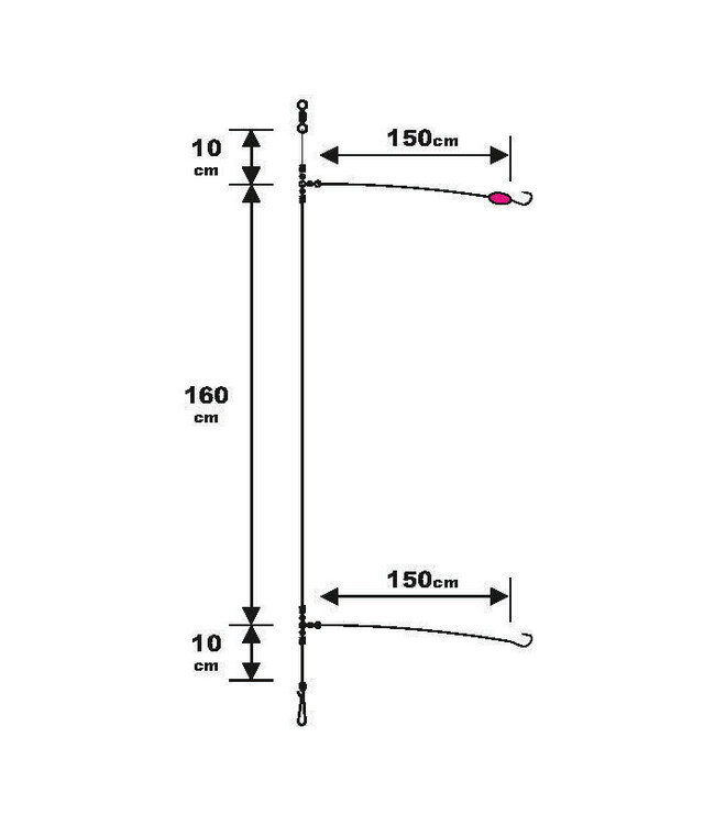Sunset Surfcasting Rig Special Fluorocarbon Branch Line Sparidae Special 180cm (2 pcs)