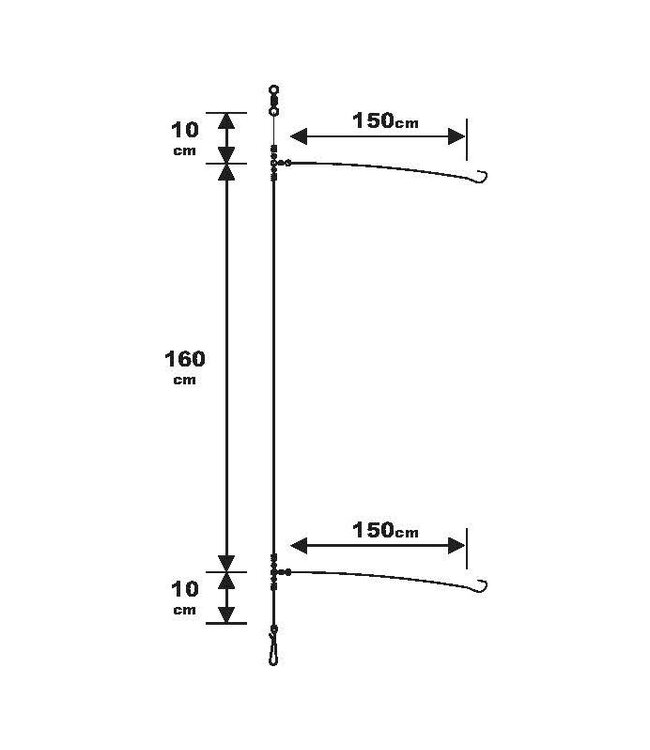 Sunset Surfcasting Rig Special Fluorocarbon Branch Line Sea Bream Special 180cm (2 pcs)