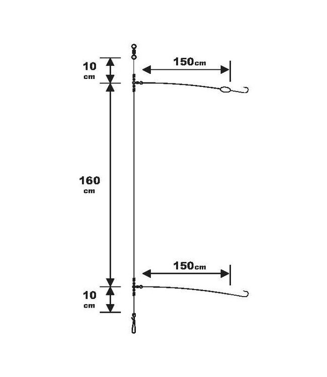Sunset Surfcasting RS Competition Special Bar - Fluoro 180cm (2 pcs)Haak 1/0 - 0.50mm