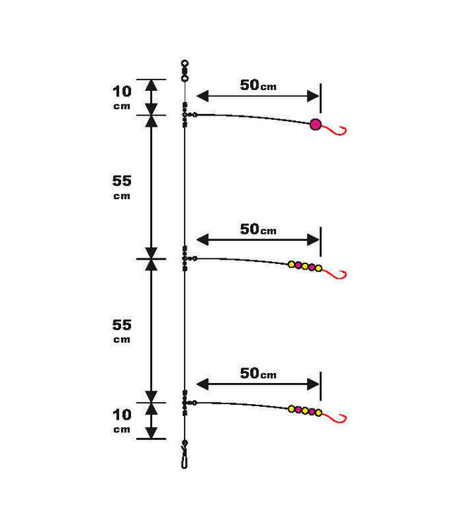 Sunset Surfcasting RS Competition Special Poisson Plat - Fluoro 130cm (3 pcs)