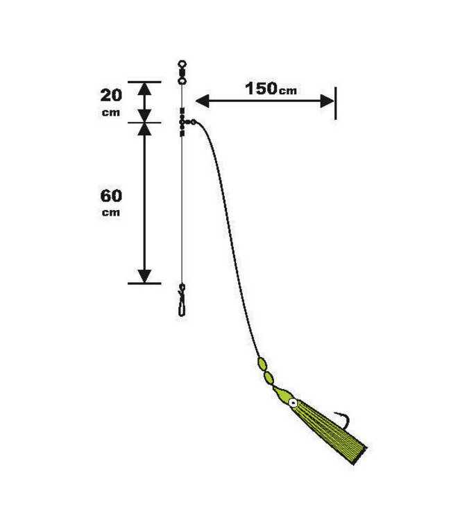 Sunset Surfcasting RS Competition Special Gros Poisson - Fluoro - Octopus 80+150cm (1 pc) l'Hameçon 4 - 0.60mm