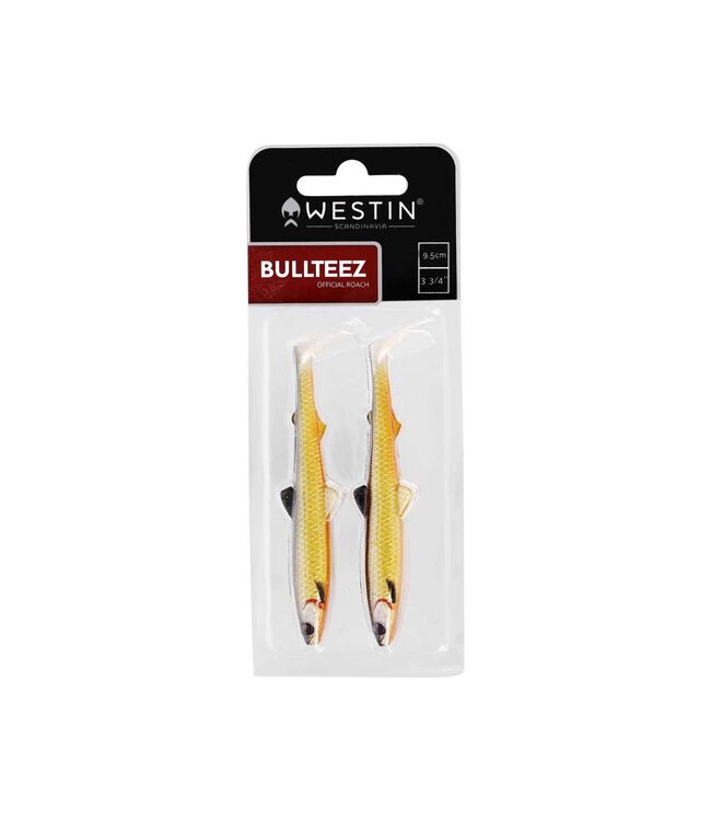 Westin Bullteez Shadtail 9.5cm 7g – Compacte Roofvis Shad met Paddle Tail en Offset Slots voor Snoekbaars, Snoek en Baars – 2 Stuks