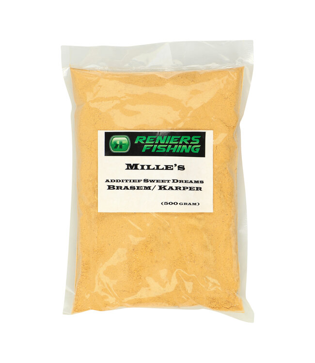 Reniers Fishing  Additifs Mille’s 500g – Additifs sucrés, fruités et classiques pour amorces, asticots, carpes, brèmes et pêche au coup polyvalente