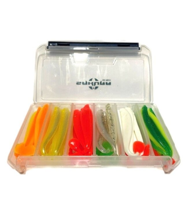 Quantum Set  Soft Shads 12cm  Q-Paddler 30 Stuks + Box