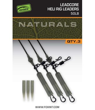 Fox Naturals Leadcore Heli Rig Leaders (3 Stück) 50lb
