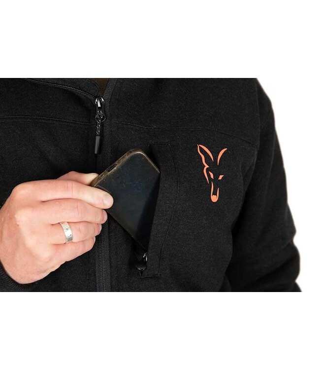 Fox Collection Sherpa Hoody Black-Orange