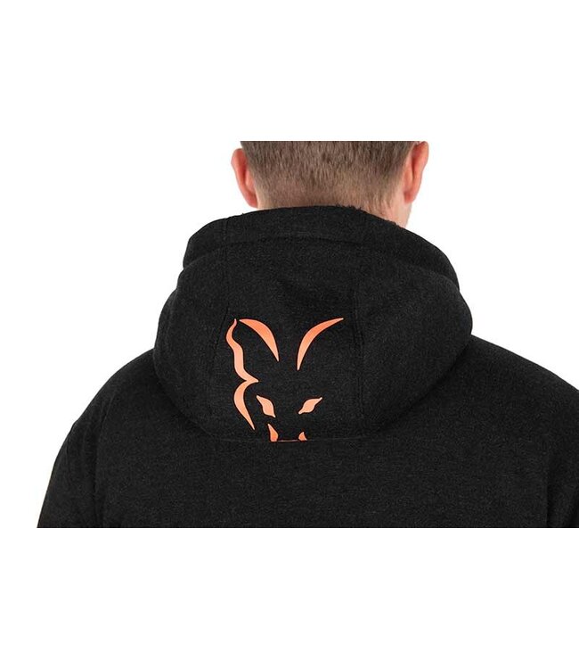 Fox Collection Sherpa Hoody Black-Orange