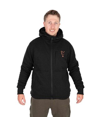 Fox Veste à Capuche Collection Sherpa Noir-Orange