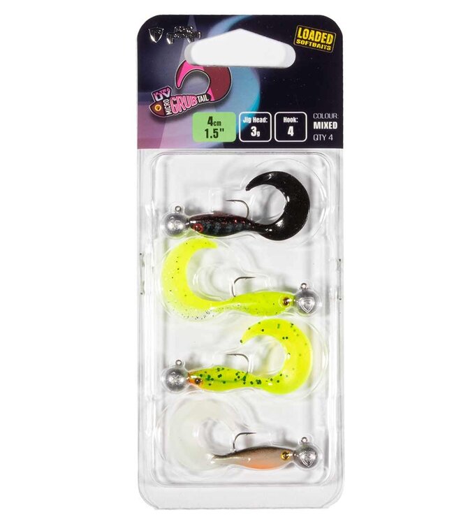 Fox Rage Loaded Softbait Ultra UV Micro Grub Tail 4cm 3g Haken 4 (4 pcs) Mixed Colours