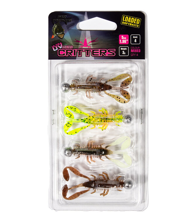 Fox Rage Loaded Softbaits Ultra UV Micro Critters 5cm 3g haak 4 (4 pcs) Mixed Colours