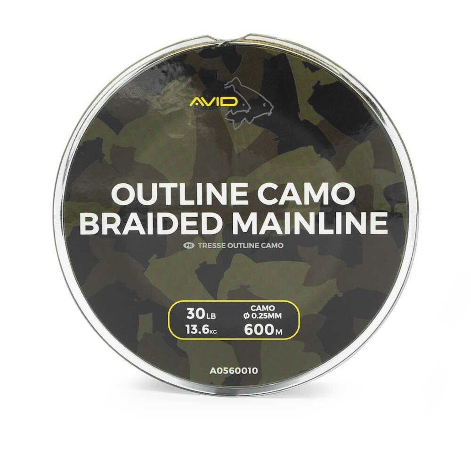 Avid Carp Outline Camo Braided Mainline 300m 30lb - Reniers Fishing
