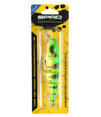 Spro Pikefighter Triple Jointed Junior 110SL 22g (profondeur 0.3-1.5m) UV Orange Koi