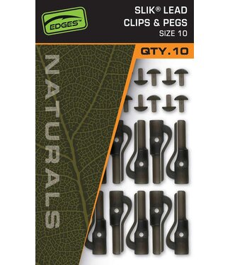 Fox Edges Slik Lead Clips & Pegs (10 pcs) size 10
