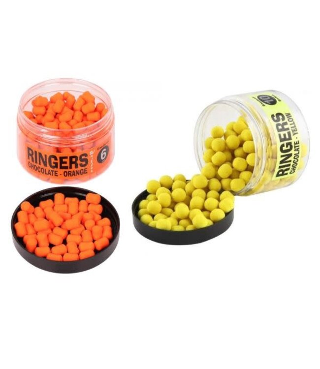 Ringers Bandems Wafters Boilies 10mm Chocolate – Bouillettes Wafters Semi-Flottantes pour Method Feeder – Orange & Yellow