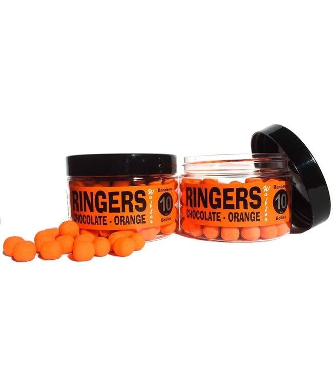 Ringers Bandems Wafters Boilies 10mm Chocolate – Semi-Drijvende Wafter Boilies voor Method Feeder – Orange & Yellow