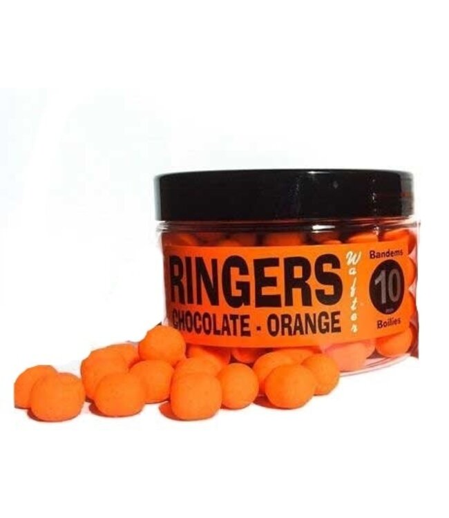 Ringers Bandems Wafters Boilies 10mm Chocolate – Bouillettes Wafters Semi-Flottantes pour Method Feeder – Orange & Yellow