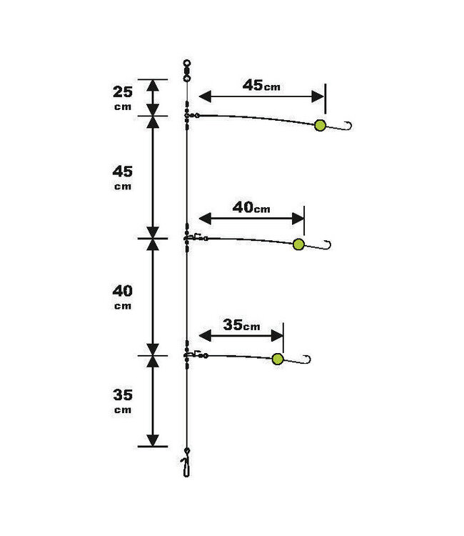 Sunset Surfcasting Rig Special Fluorocarbon Branch Line Distance Special