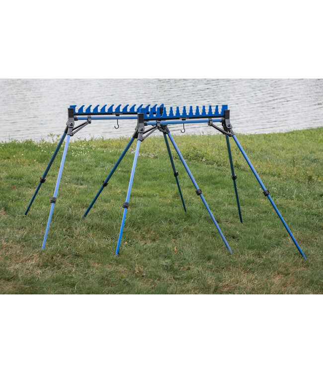 Garbolino Support Kit Silver 12 Positions – Support Kits 4 Pieds avec Pieds Télescopiques XXL, Mousse Anti-Vent et Verrouillage