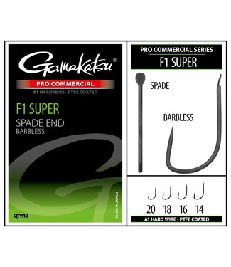 Gamakatsu Coarse Pro-C F1 Super A1 Spade End - Barbless (10 pcs)
