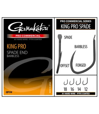 Gamakatsu Coarse Pro-C King Pro A1 PTFE Spade End - Barbless (10 pcs)