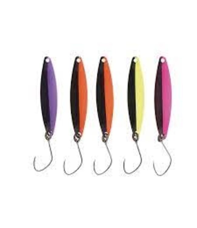 Kinetic Multipack Spoons – 5-Delige Lepelset met Single Hooks, Powder Coated Finish en Trout-Kleuren voor Forel, Regenboogforel en Baars